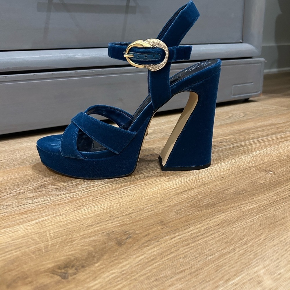 Vince Camuto Blue Velvet Platform Sandals